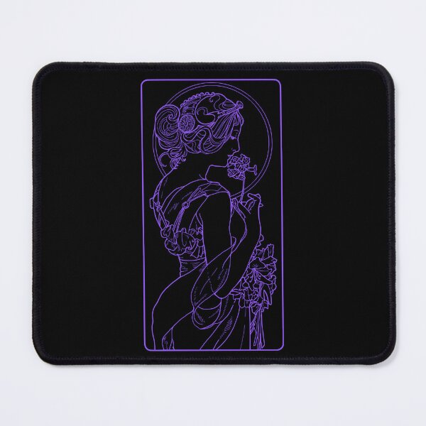 Item preview, Alphonse Mucha Primevere Glow Violet Neon designed and sold by lachataigne.
