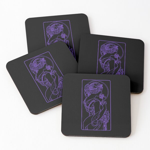 Item preview, Alphonse Mucha Primevere Glow Violet Neon designed and sold by lachataigne.