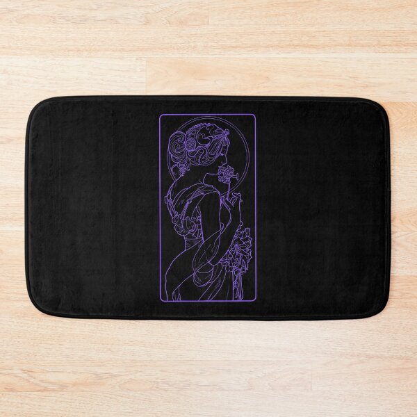 Item preview, Alphonse Mucha Primevere Glow Violet Neon designed and sold by Heraldry design.