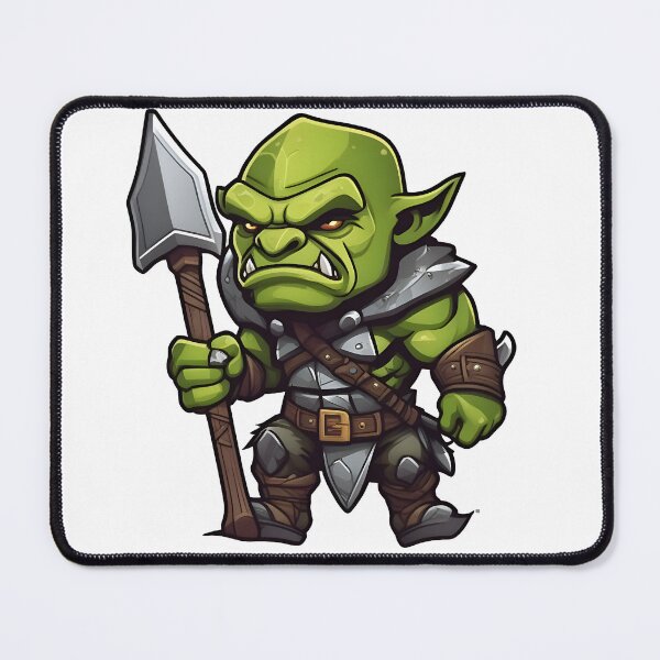 Item preview, AI Generated Sticker of an Orc Holding a Spear designed and sold by My Artprintz.
