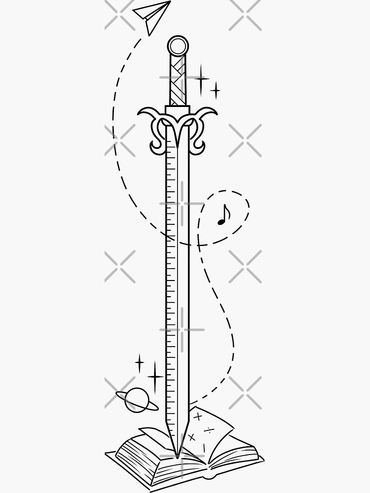 Thumbnail 3 of 3, Sticker, Subject swords - teaching/education designed and sold by FineHades.