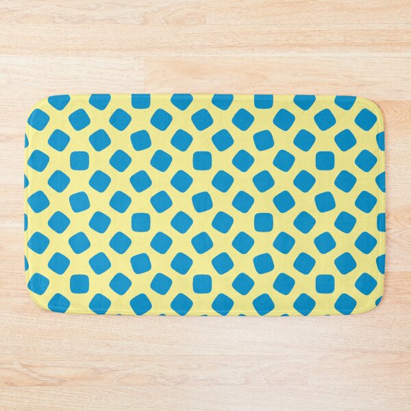 Item preview, Canary Yellow Cobalt Blue Rounded Square Lozenge Modern Art Pop Culture Bubbles Like Summer Happy Pattern designed and sold by PenguinForests.