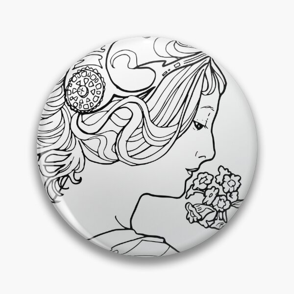 Item preview, Alphonse Mucha Primevere black and white designed and sold by Heraldry design.
