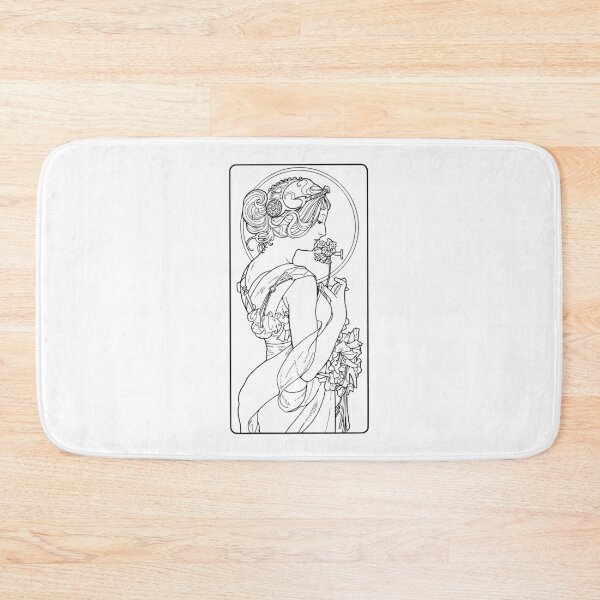 Item preview, Alphonse Mucha Primevere black and white designed and sold by Heraldry design.