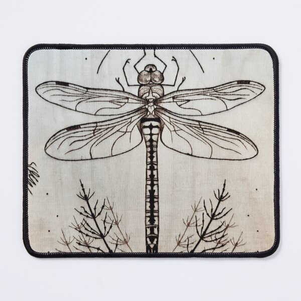 Item preview, Dragonfly and horsetail on wood designed and sold by storitz.art.
