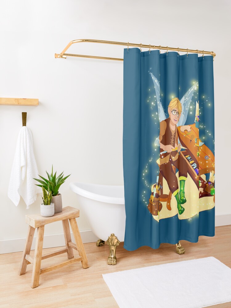 Thumbnail 3 of 5, Shower Curtain, Tommy Tinker's Magical Work Bench designed and sold by FairyBookClub.