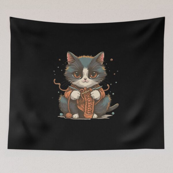 Item preview, knitting cat  designed and sold by jkrphoto.