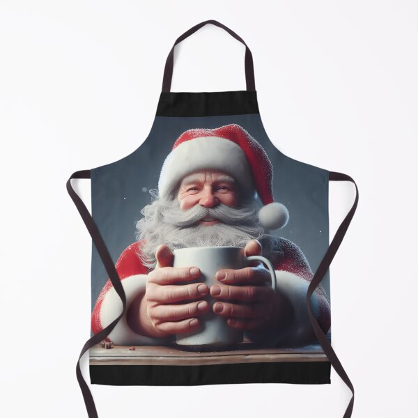 Item preview, laughing Santa Claus warms his hands with a hot cup of coffee designed and sold by CreativeSparkzz.
