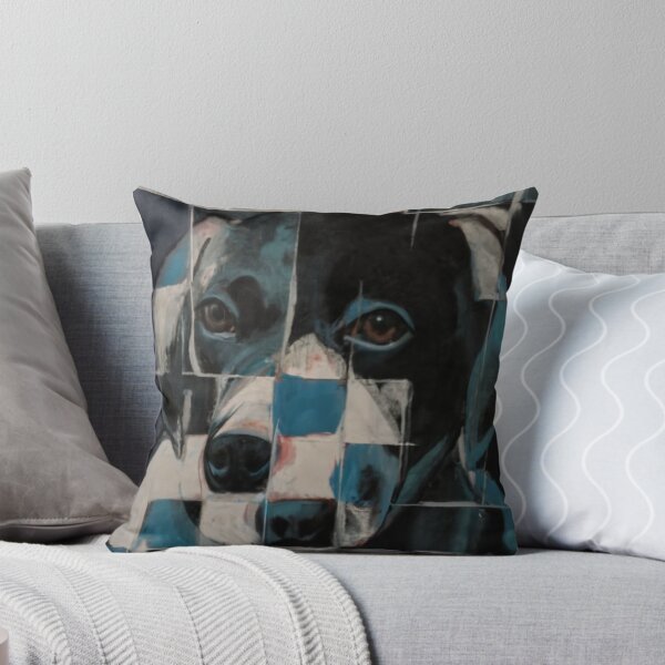 Item preview, Grey Checkered Dog Decor Patterns designed and sold by Blink Art Studio.