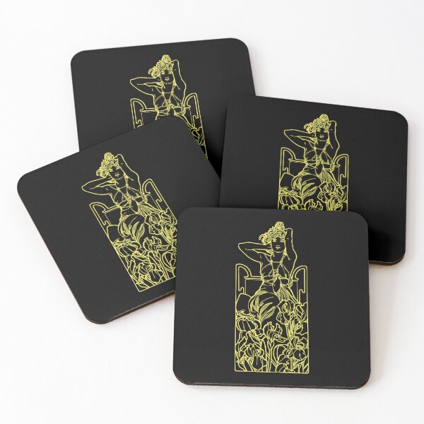 Item preview, Alphonse Mucha Amethyste Yellow Neon designed and sold by lachataigne.