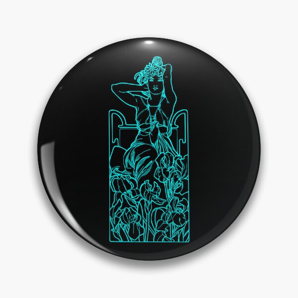 Item preview, Alphonse Mucha Amethyste Glow Blue Neon designed and sold by Heraldry design.