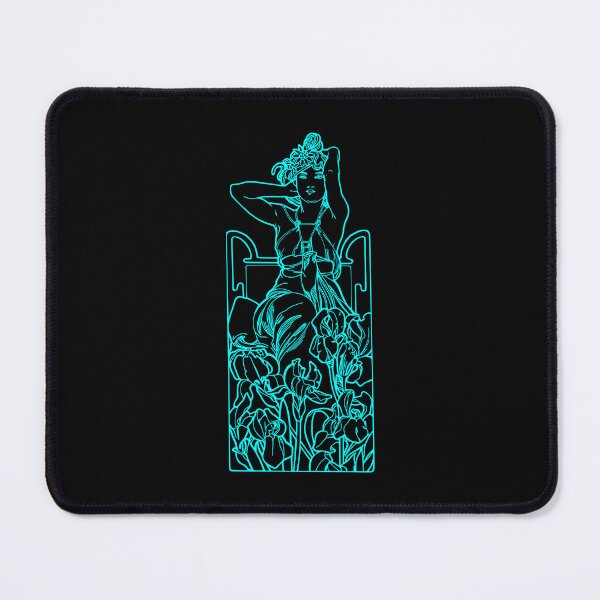 Item preview, Alphonse Mucha Amethyste Glow Blue Neon designed and sold by Heraldry design.