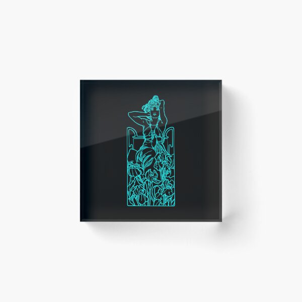 Item preview, Alphonse Mucha Amethyste Glow Blue Neon designed and sold by Heraldry design.
