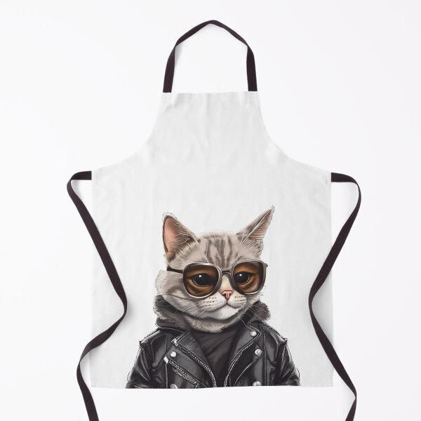 Item preview, A brutal cat in glasses and a leather jacket designed and sold by SOVA-STYLE.
