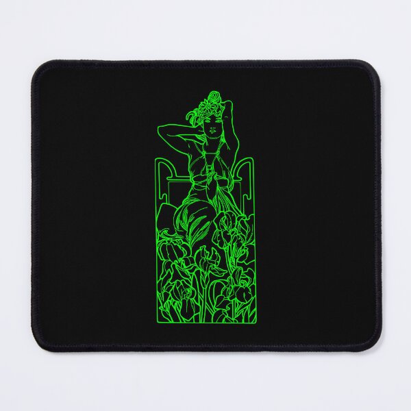 Item preview, Alphonse Mucha Amethyste Glow Green Neon designed and sold by lachataigne.