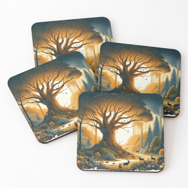 Item preview, Enchanting Sunset Forest designed and sold by TextileTrove.