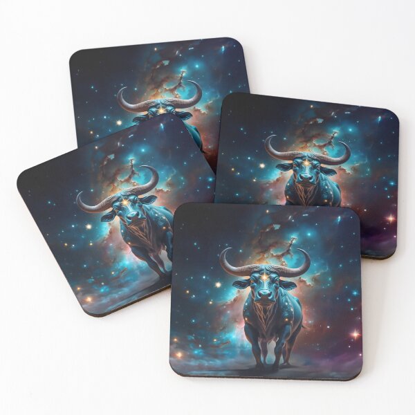 Item preview, Embrace the cosmic majesty with this unique design featuring a regal blue bull adorned with a crown, set against a mesmerizing stargazing canopy that invokes the wonders of the night sky. designed and sold by RevGens.