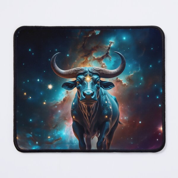 Item preview, Embrace the cosmic majesty with this unique design featuring a regal blue bull adorned with a crown, set against a mesmerizing stargazing canopy that invokes the wonders of the night sky. designed and sold by RevGens.