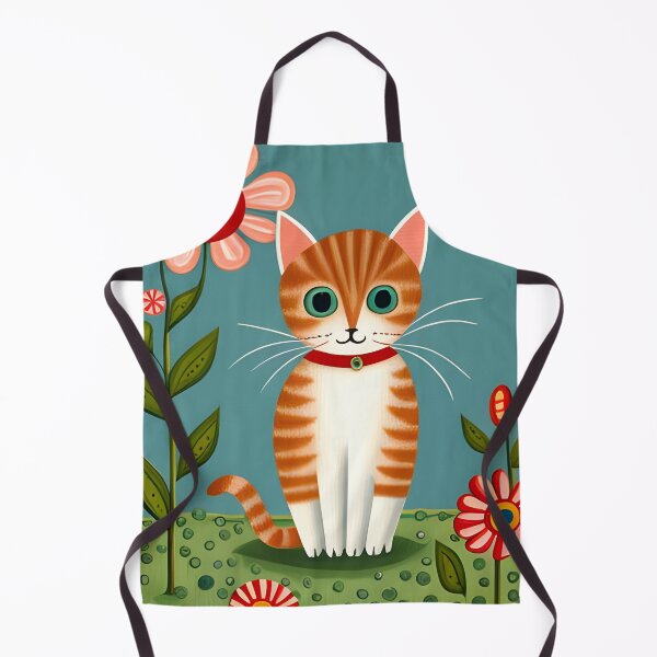 Item preview, Orange Cat in Flowers  designed and sold by Reclining Buddha Cat.