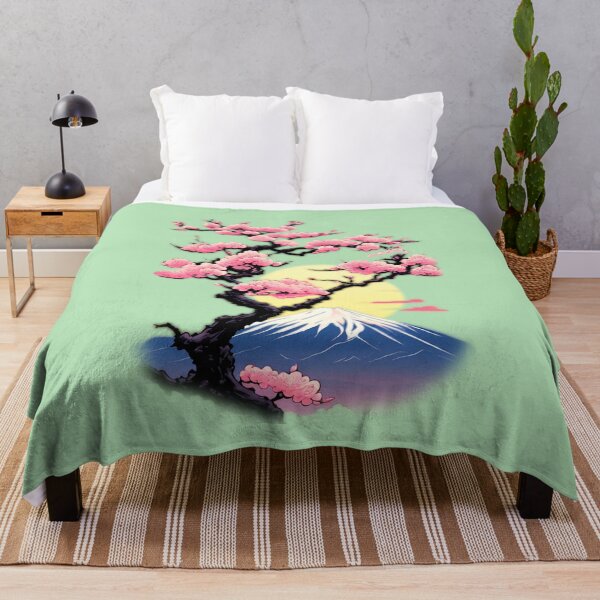 Item preview, Spring Blooms: Lone Cherry Blossom Tree and Mount Fuji Moon Rise designed and sold by leyfinder.