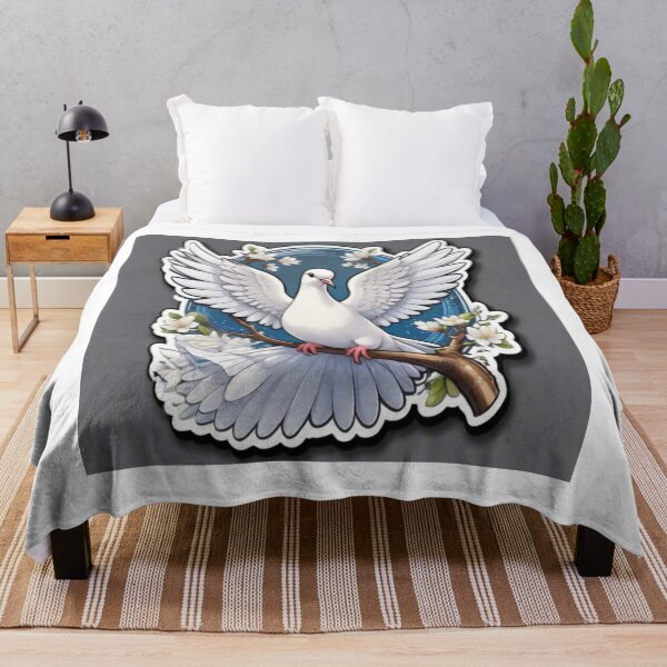 Item preview, A gentle dove on a branch of roses designed and sold by abdelaziz0.