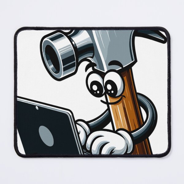 Item preview, Hammer on laptop comic designed and sold by LongIslandDesgn.