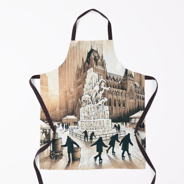 Item preview, Cityscape Winter Bliss Illustration designed and sold by PictorialWhimsy.