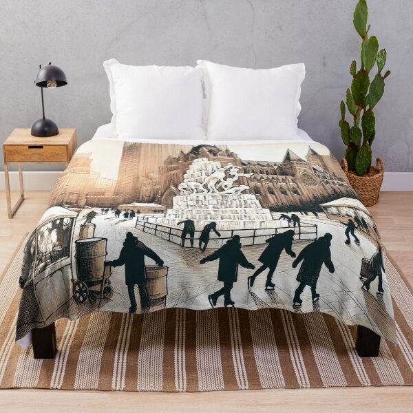 Item preview, Cityscape Winter Bliss Illustration designed and sold by PictorialWhimsy.