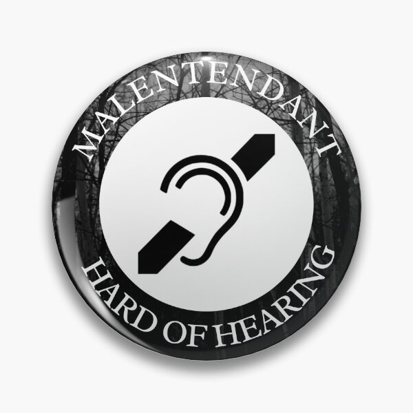 Item preview, Malentendant / hard of hearing bilingual pin badge designed and sold by cryptickludo.