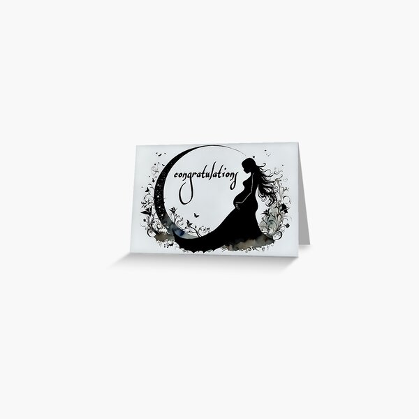 Item preview, Congratulations gothic emo alternative pregnancy celebration greeting card designed and sold by ArcanePrintsxo.