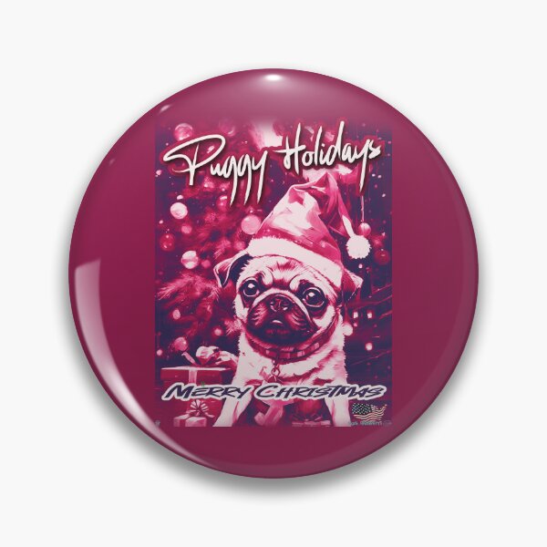 Item preview, Pug HAPPY HOLIDAYS 97 MERRY CHRISTMAS PUGGY HOLIDAYS designed and sold by RedBluffTraders.