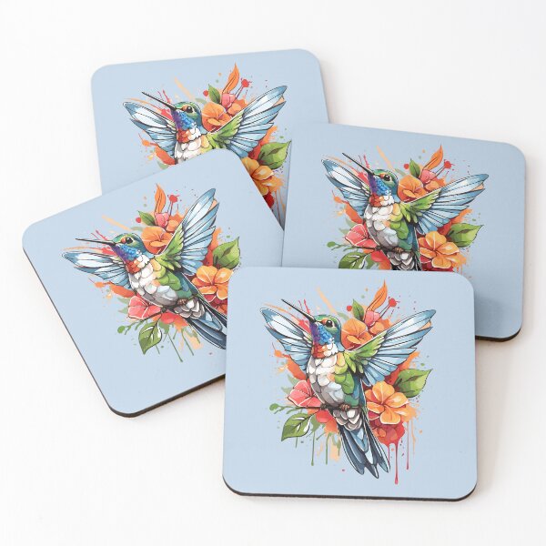 Item preview, Colorful Hummingbird Artwork designed and sold by InkElemental.