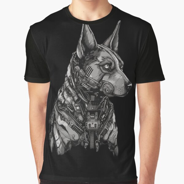 Vista previa del artículo con la obra «German Shepherd Robot», diseñado y vendido por Print-Patterns.