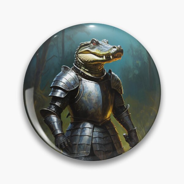 Item preview, Alligator knight standing in the swamp with sword in hand. Animal knights - paintings series. designed and sold by twisted-dot.