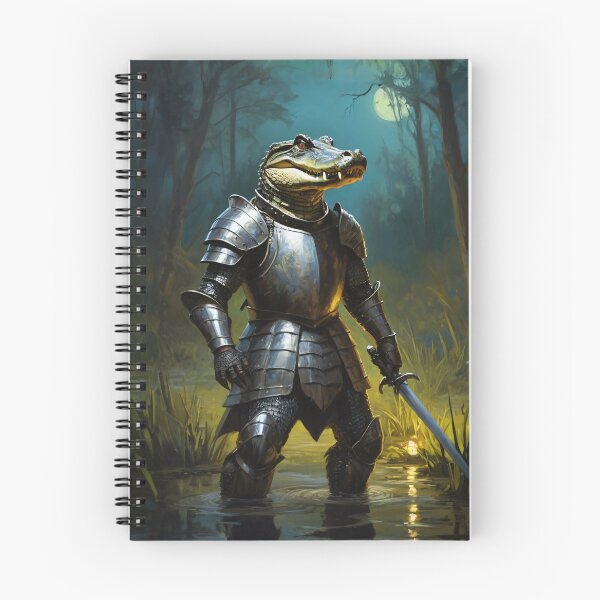 Item preview, Alligator knight standing in the swamp with sword in hand. Animal knights - paintings series. designed and sold by twisted-dot.
