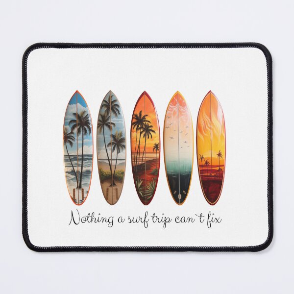 Artikelvorschau, Fünf bunte, tropische surfboards entworfen und verkauft von VoyageVistaClub.