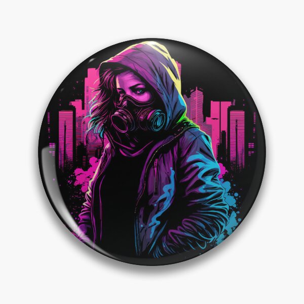Item preview, Gas Mask Girl Synthwave Aesthetic designed and sold by halleinstyle.