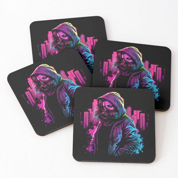 Item preview, Gas Mask Girl Synthwave Aesthetic designed and sold by halleinstyle.
