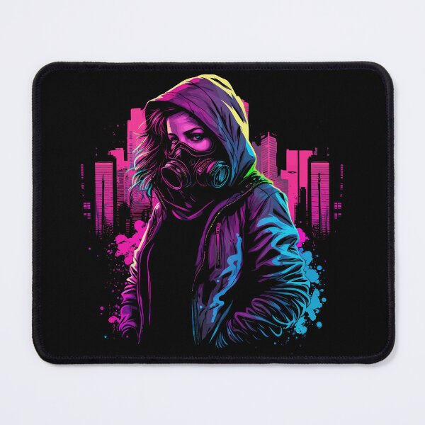 Item preview, Gas Mask Girl Synthwave Aesthetic designed and sold by halleinstyle.