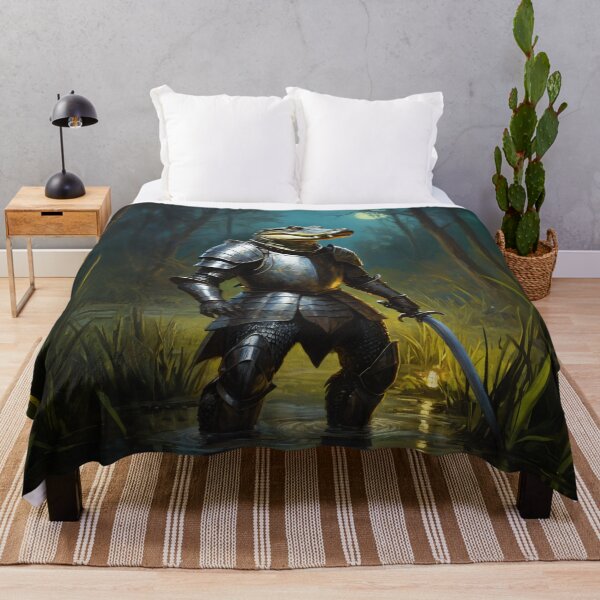 Item preview, Alligator knight standing in the swamp with sword in hand. Animal knights - paintings series. designed and sold by twisted-dot.