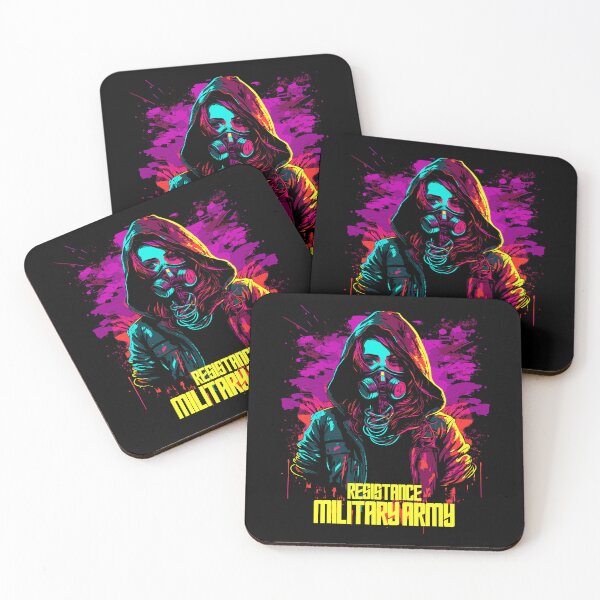 Item preview, Resistance Military Army Synthwave Neon designed and sold by halleinstyle.