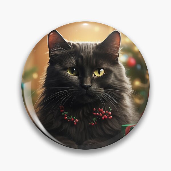 Item preview,  Black santa cat tangled up in lights christmas santa designed and sold by QuikCraft Co..