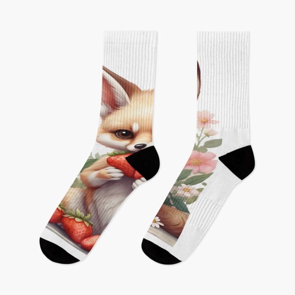 Item preview, Cute fox eating strawberries designed and sold by abdelaziz0.