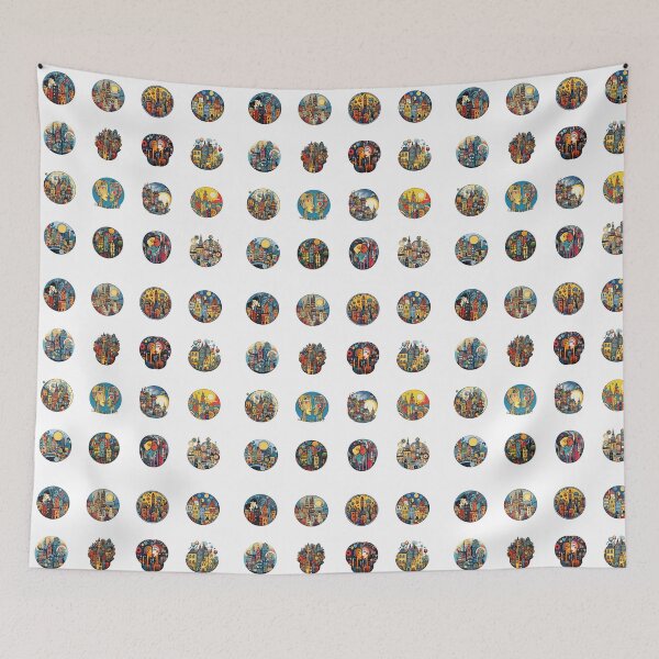 Item preview, Colorful stickers in Hundertwasser style - sticker bundle, stickers - 16 pieces designed and sold by sabantha.
