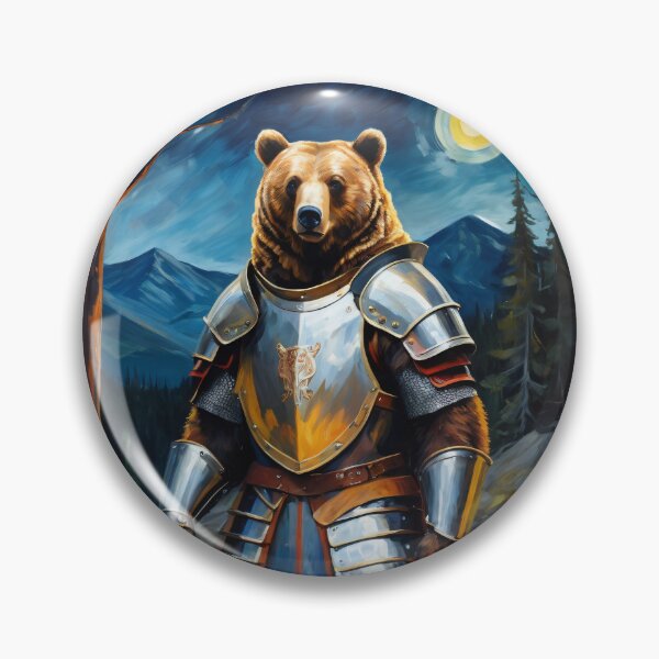 Item preview, Bear knight in the mountain forest. Animal knights - paintings series. designed and sold by twisted-dot.