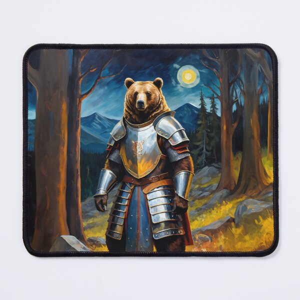 Item preview, Bear knight in the mountain forest. Animal knights - paintings series. designed and sold by twisted-dot.