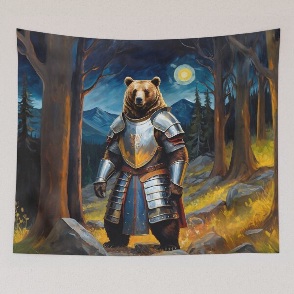 Item preview, Bear knight in the mountain forest. Animal knights - paintings series. designed and sold by twisted-dot.