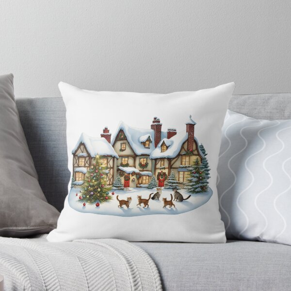 Item preview, Ciudad de gatos de invierno navideño designed and sold by YukiKenji.