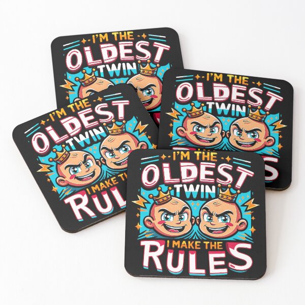 Item preview, Oldest Twin Authority Tee: Playful Rules & Twin Bond Humor. designed and sold by momoworlddesign.