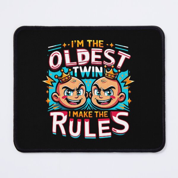 Item preview, Oldest Twin Authority Tee: Playful Rules & Twin Bond Humor. designed and sold by momoworlddesign.
